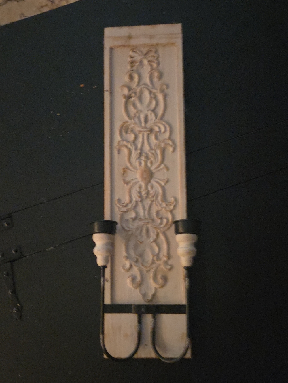 Ornate White Wall Sconce Candle Holder